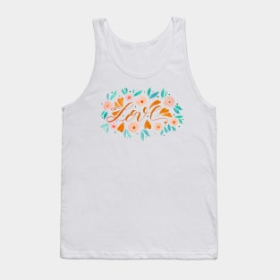 Love and flowers - orange and green Tank Top